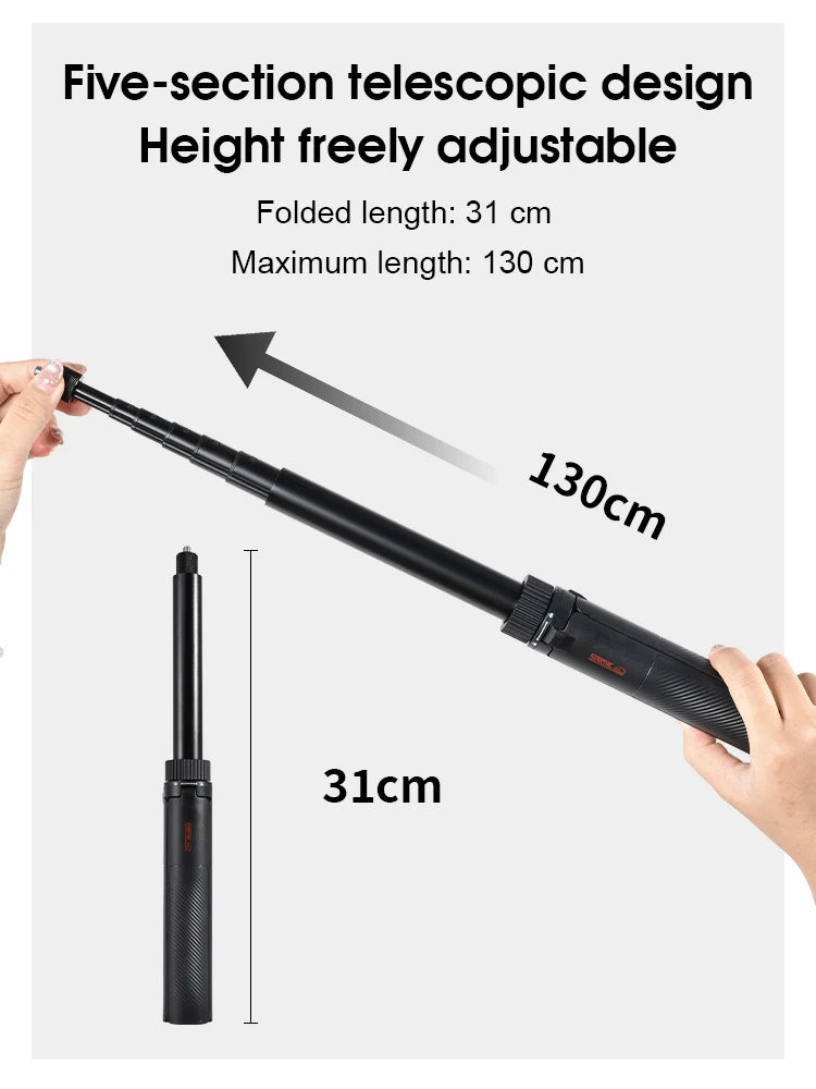 3-in-1 Bullet Time Selfie Stick Tripod for Insta360 X5 X4 Invisible Pole 75°/90° Rotatable with Wireless Remote for Vlog Travel
