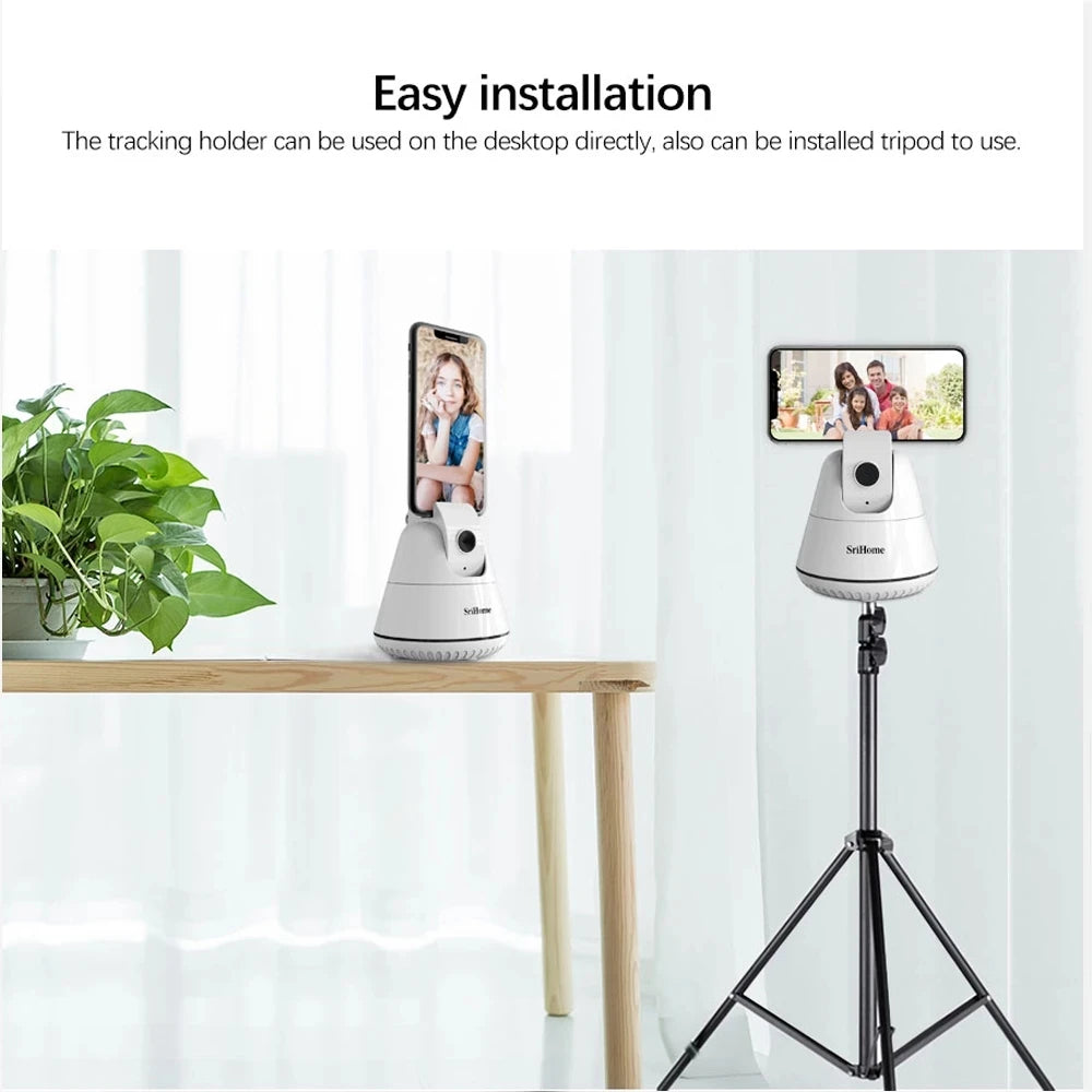 Auto Smart Shooting Selfie Stick  Srihome SH006 Tripod 360° Rotation Auto Face Tracking Object Tracking vlog Camera Phone Holder