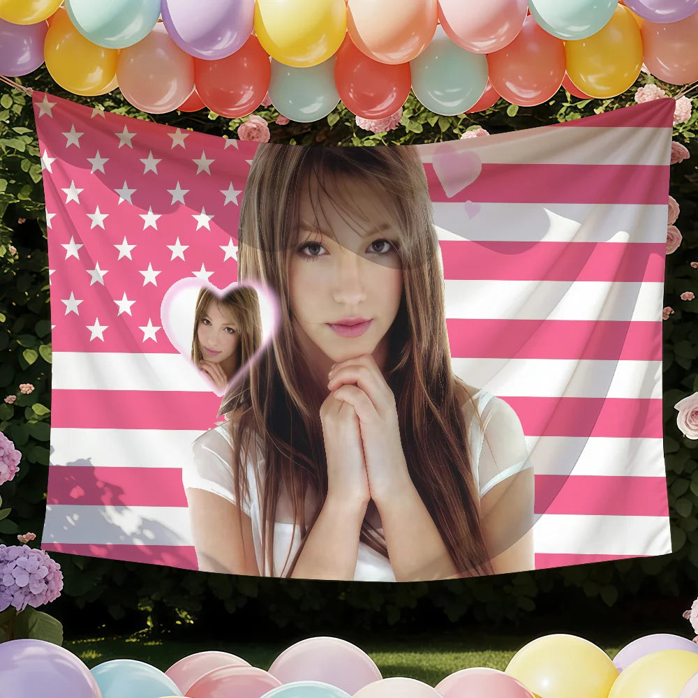 Retro Singer B-Britney Spears flag Tapestries Outdoor Parties Bedrooms Living Rooms Dorm Rooms Wall Decor Banners Gifts