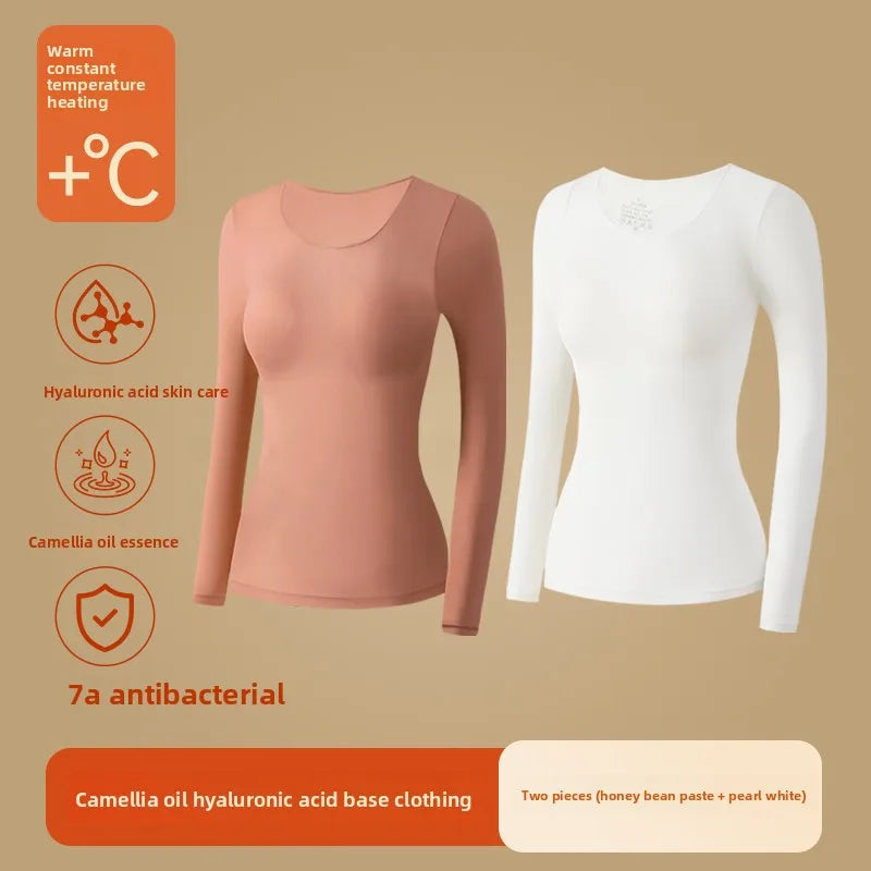 Ultra-Thin Heating Thermal Underwear Women Skin Care Skin Bottom Clothing Invisible Foundation Heattech Long Johns Set Winter