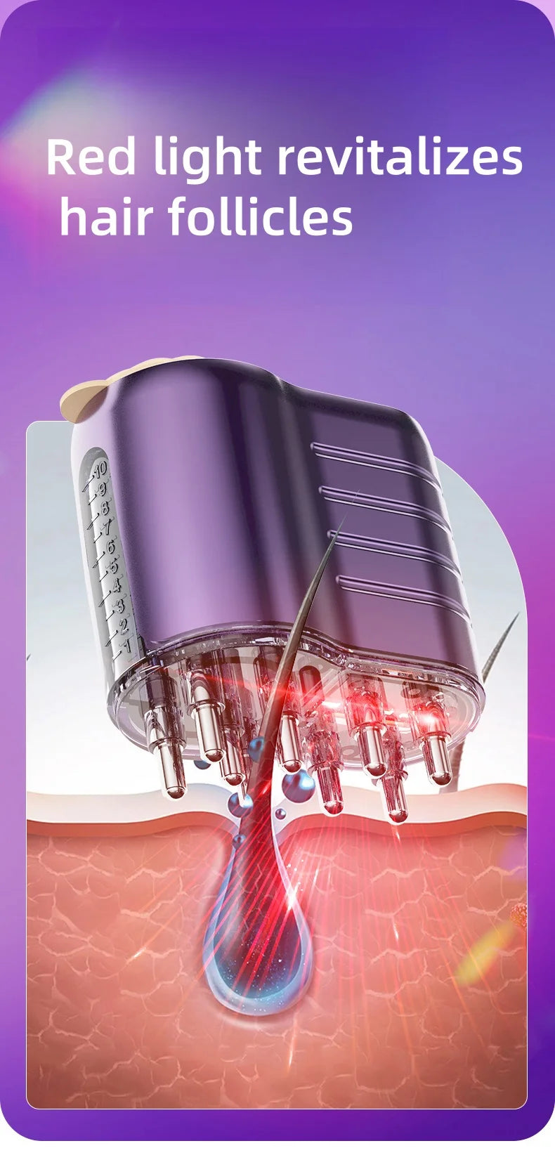 hair oil applicator hair scalp massager hair scalp massager relaxation Red light generates hair