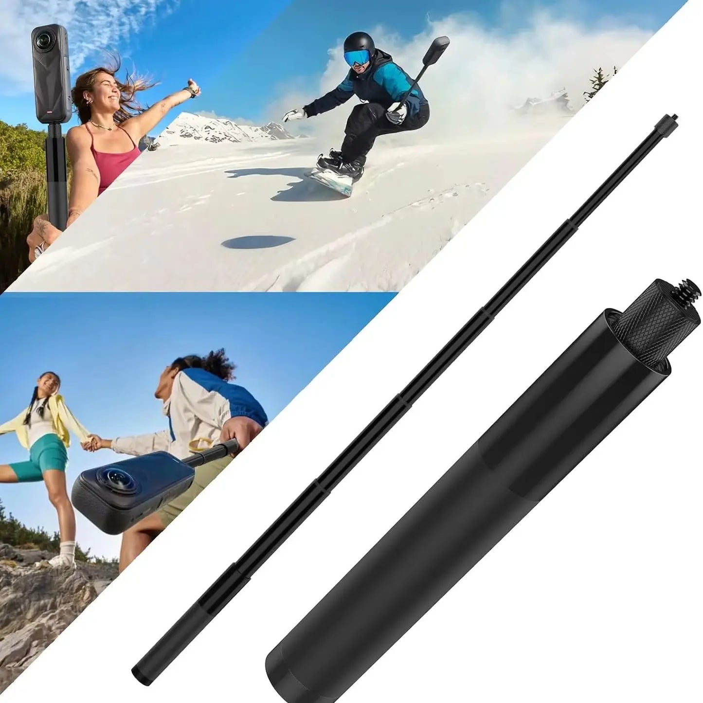 Invisible Selfie Stick 70cm Long Selfie Stick,Fit for Insta360X5. X4, X3, ONE X2, ONE R, ONE X, 1/4”Screw Mount Cameras