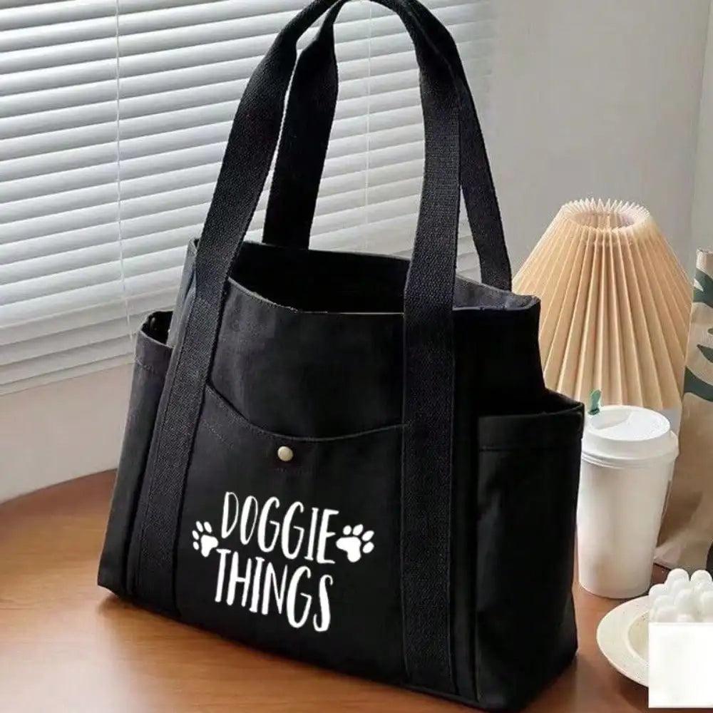 Doggie Things Print Handbag Large Capacity Women's Tote Bag Multi-Pocket Shoulder Backpack Suitable For Work, School, Travel