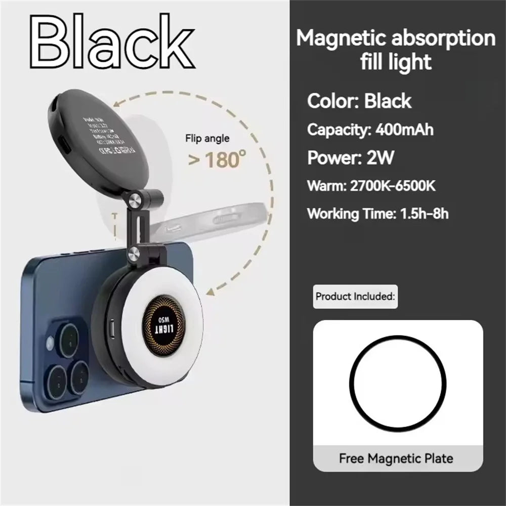 Magnetic Selfie Light LED Fill Light Compatible For Magsafe,ravel, Desktop, Selfies, Video, Makeup/Photography/TikTok/Zoom Calls