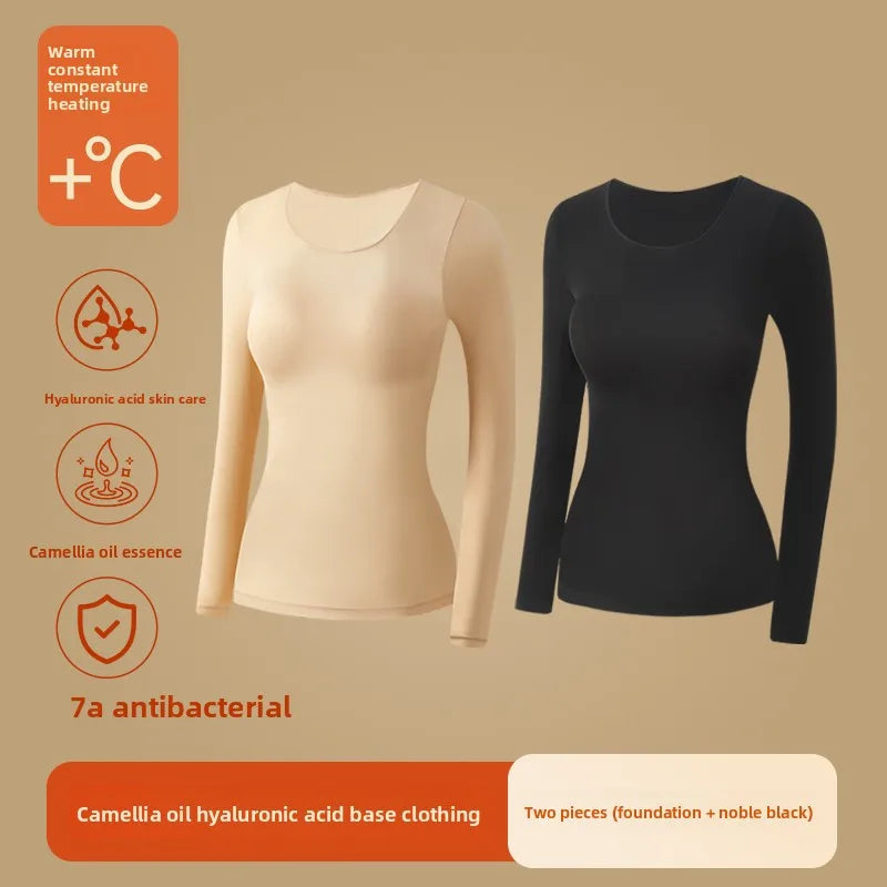 Ultra-Thin Heating Thermal Underwear Women Skin Care Skin Bottom Clothing Invisible Foundation Heattech Long Johns Set Winter