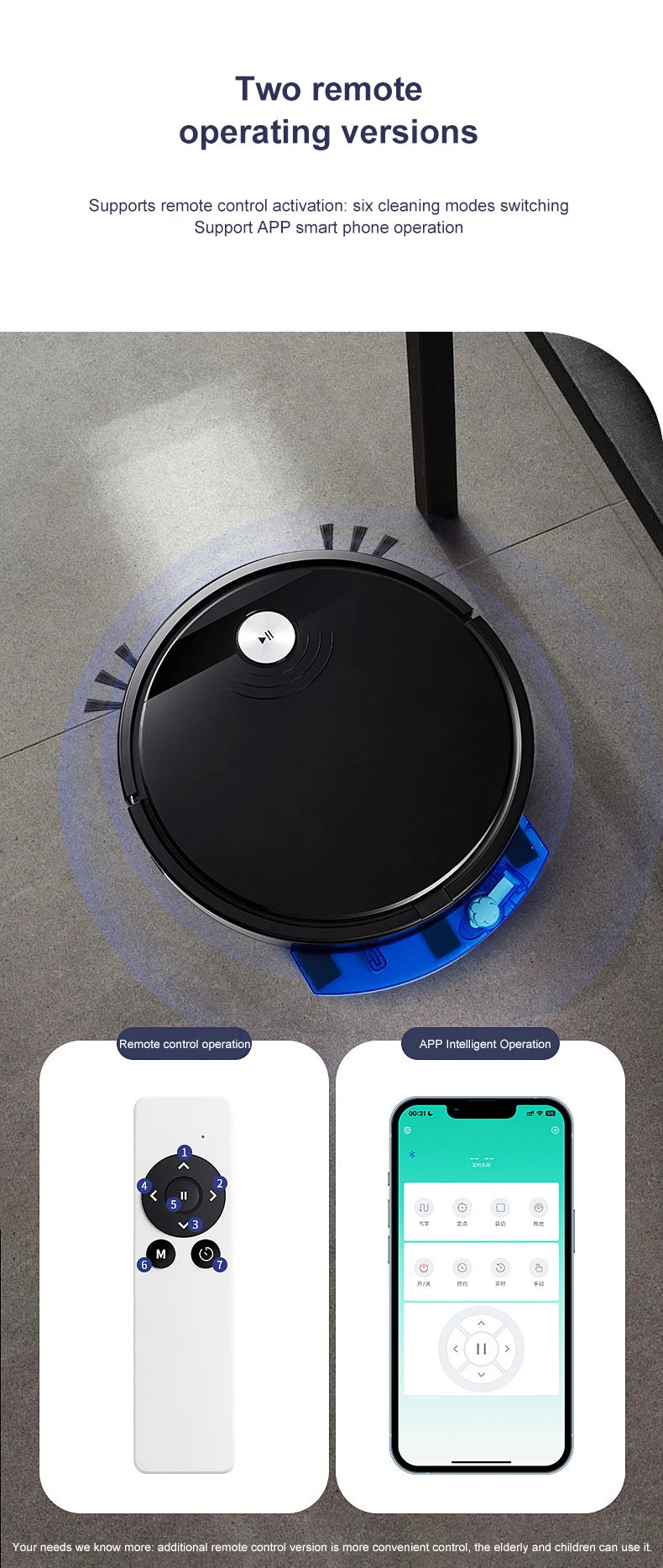 Household Sweeping Robot 2800PA 3-in-1 Smart Robot Vacuum Cleaner With Remote Control&APP Super Quiet Wet&dry Mopping Floor﻿