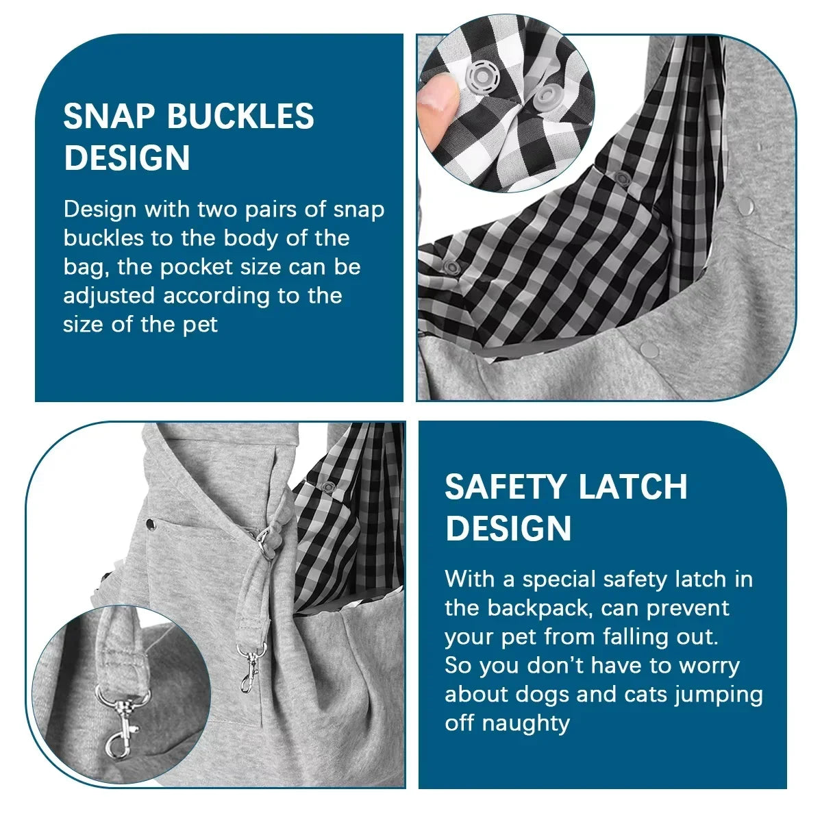 Pet Crossbody Shoulder Bag Outdoor Travel Cat Puppy Sling Carrier Bag with Storage Pocket Portable Pets Backpacks Safety Harness