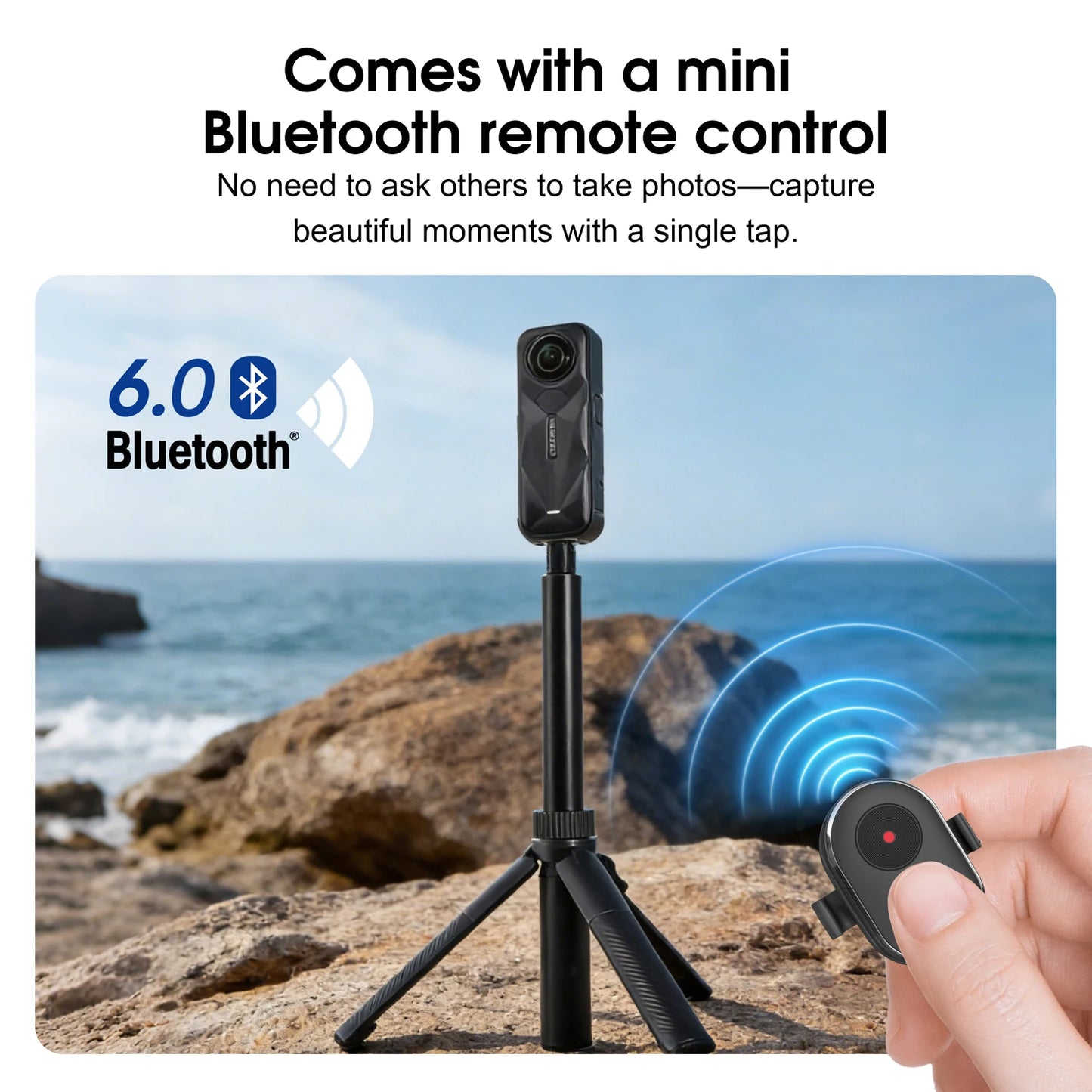 3-in-1 Bullet Time Selfie Stick Tripod for Insta360 X5 X4 Invisible Pole 75°/90° Rotatable with Wireless Remote for Vlog Travel
