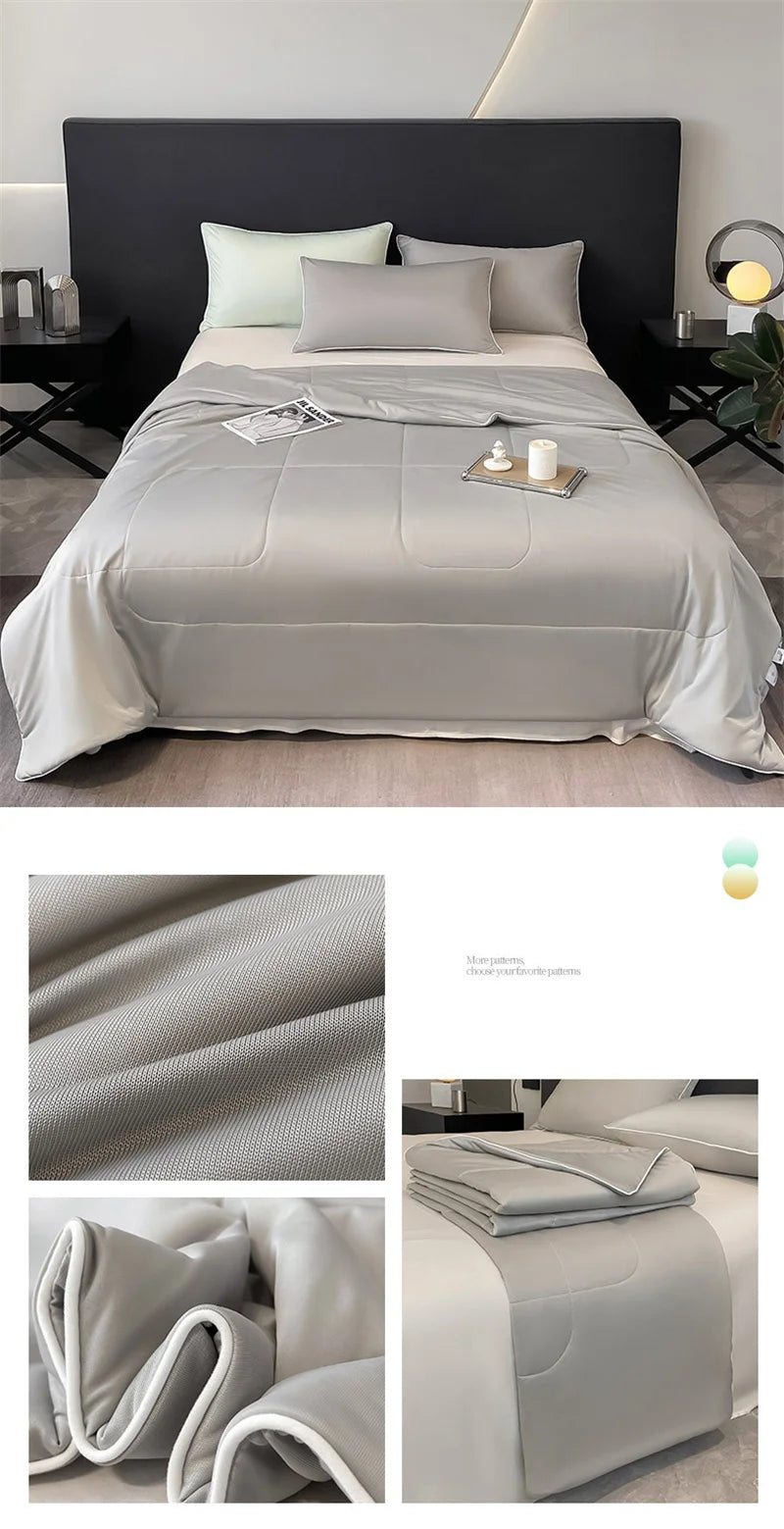 Premium Cooling Blanket Smooth Air Confition Comforter Lightweight Summer Quilt Double Side Arc-Chill Cold Tech Fabric Washable