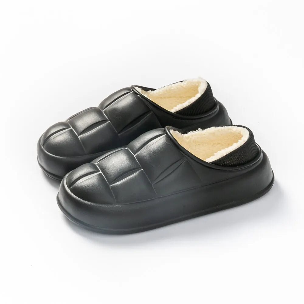 Winter Home Cotton Shoes Women's Thickened, Anti Slip, Waterproof, Snow Proof, Warm External Wear Cotton Slippers For MenMTX2244