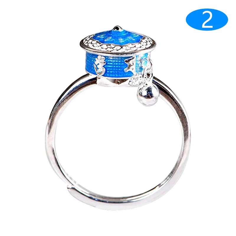 Retro Traditional Anxiety Relief Ring Adjustable Fidget Jewelry Women Gift Rotate Freely Anti Stress Anxiety Ring