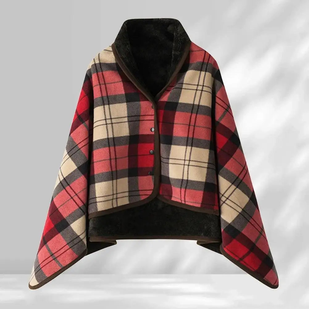 Wearable Plaid Fleece Blanket With Button Winte Warm Throws On Sofa Bed Travel Thicken Bedroom Office Air Conditioning Blanket ﻿