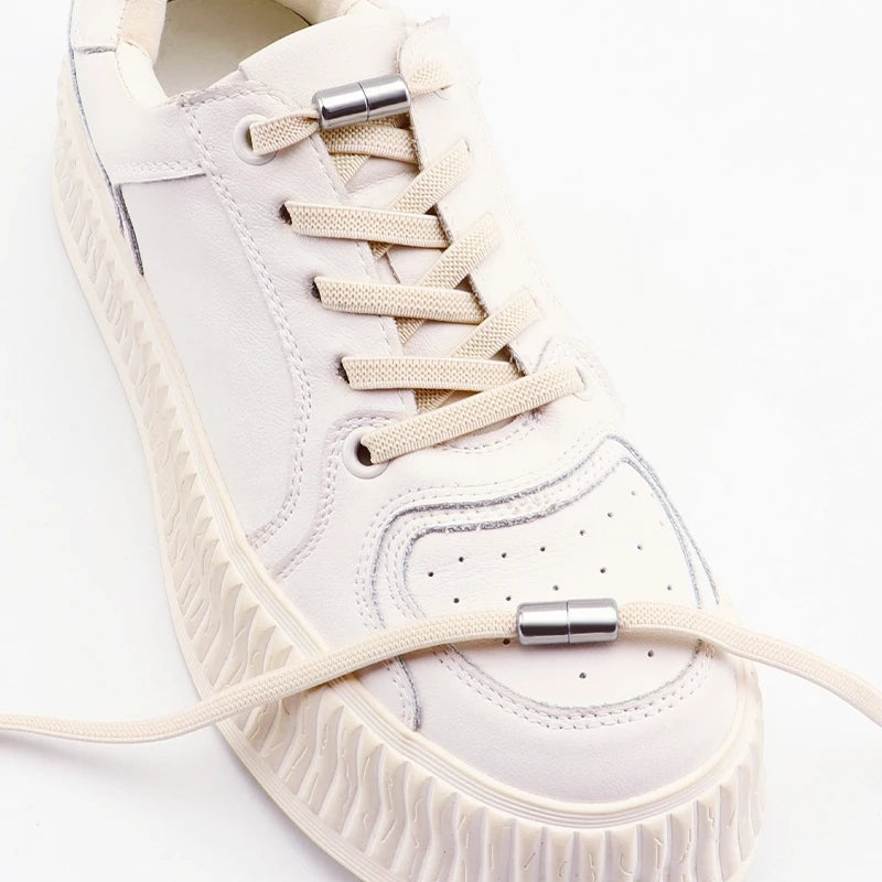 1Pair Elastic Laces Sneakers No Tie Shoe laces Capsule Lock Shoelaces Without ties Kids Adult 0.6cm Flat Shoelace for Shoes