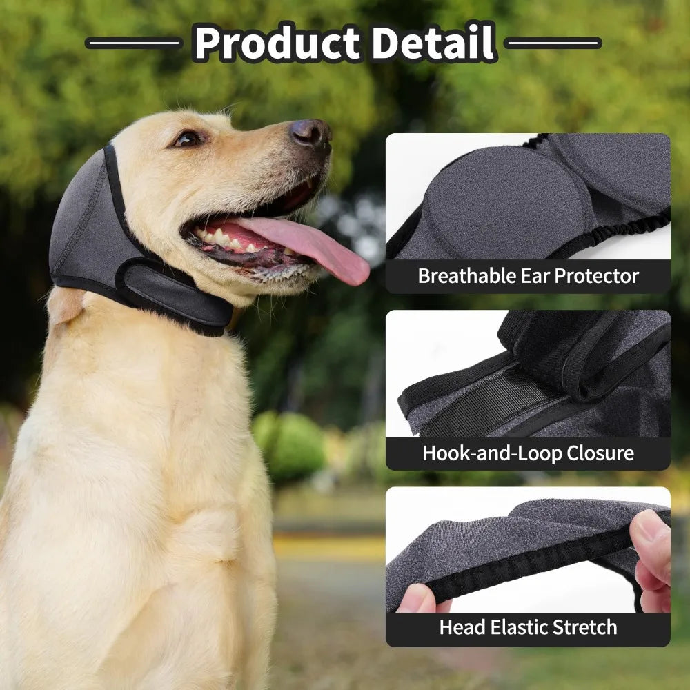 Anxiety Relief Dog Ear Protection Waterproof Muffs Noise Reducing Calming Anti Scare Head Hood Anxious Summer Swimming Safety