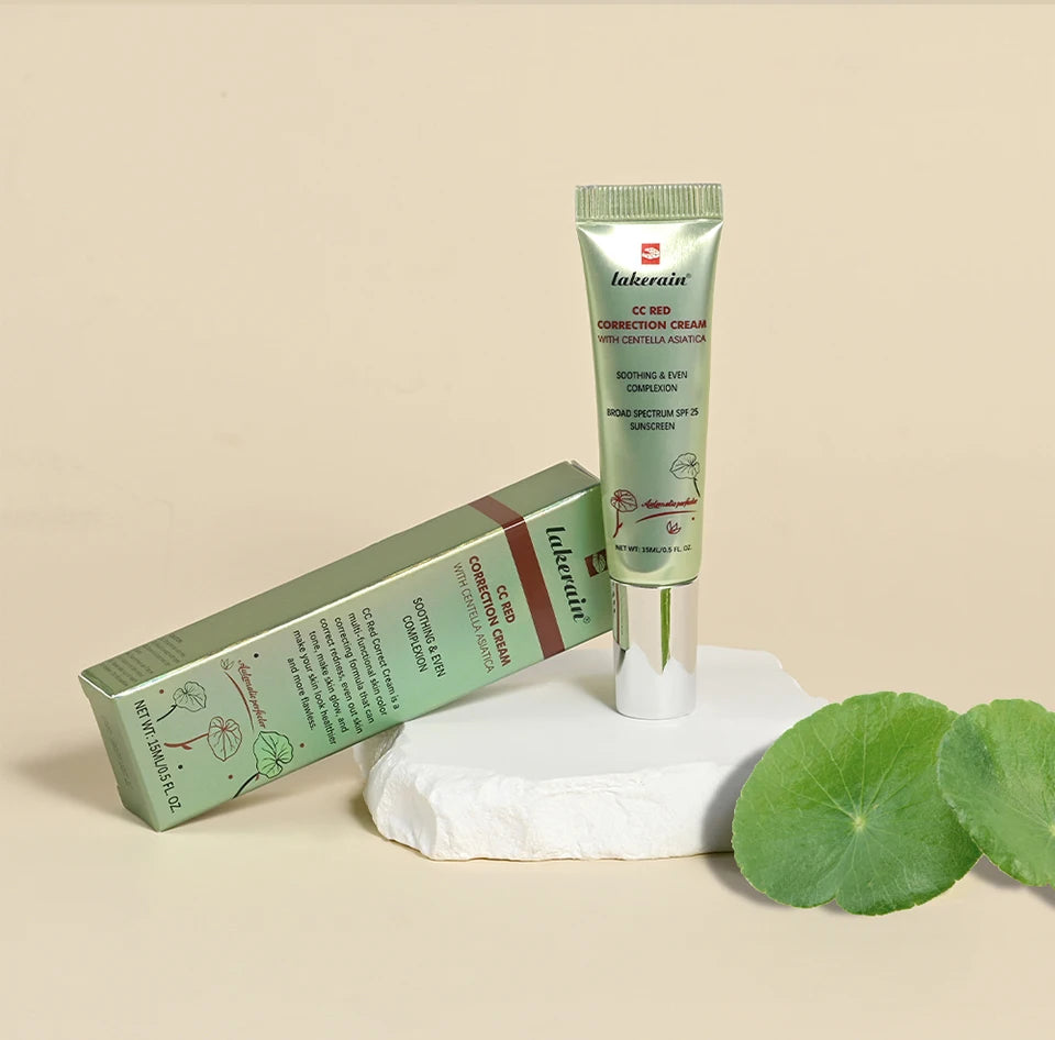 CC Red Correction Cream Liquid-Based Full Coverage Cream Waterproof Long-Lasting Correct Redness Foundation Korean Face Cosmetic