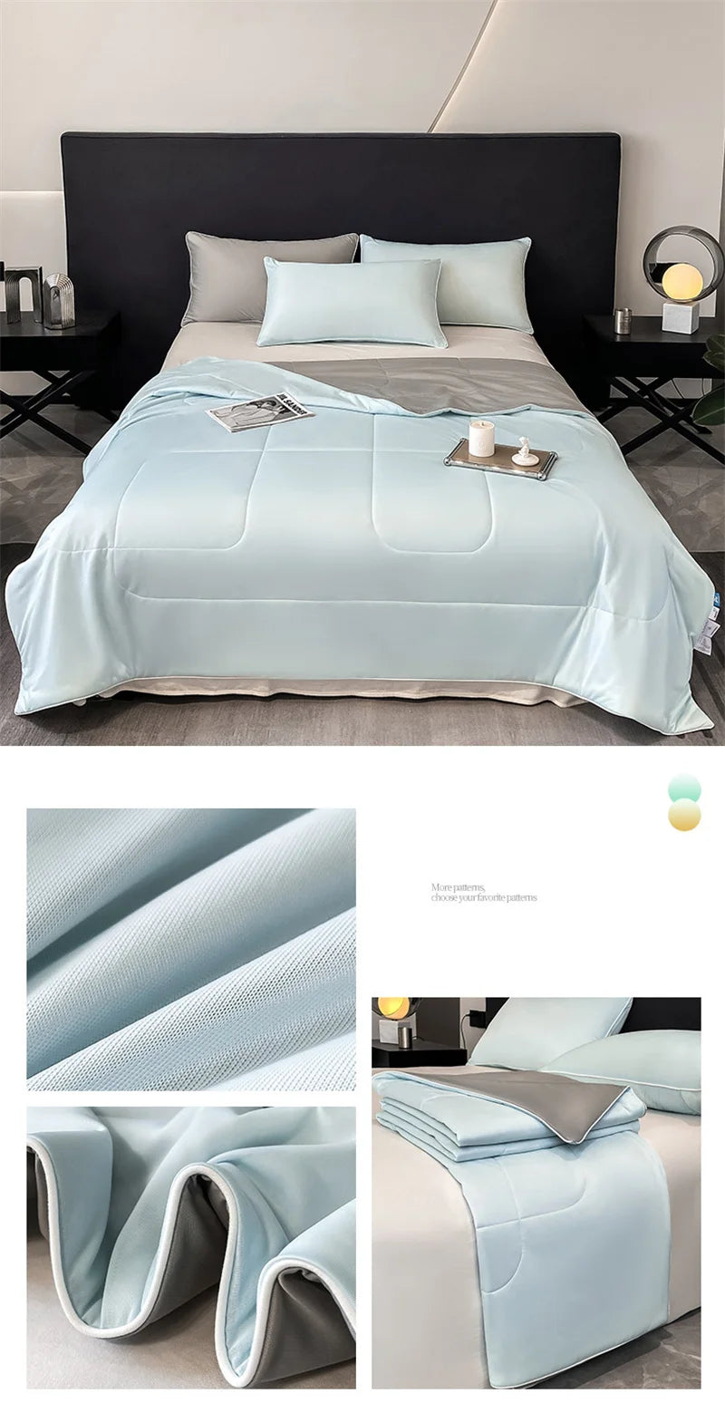 Premium Cooling Blanket Smooth Air Confition Comforter Lightweight Summer Quilt Double Side Arc-Chill Cold Tech Fabric Washable