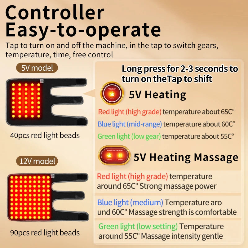 Red Light Therapy Heated Elbow Sleeve | Relieves Joint & Arm Pain, Arthritis | Heating & Massage Function Relieve Arm Numbnes