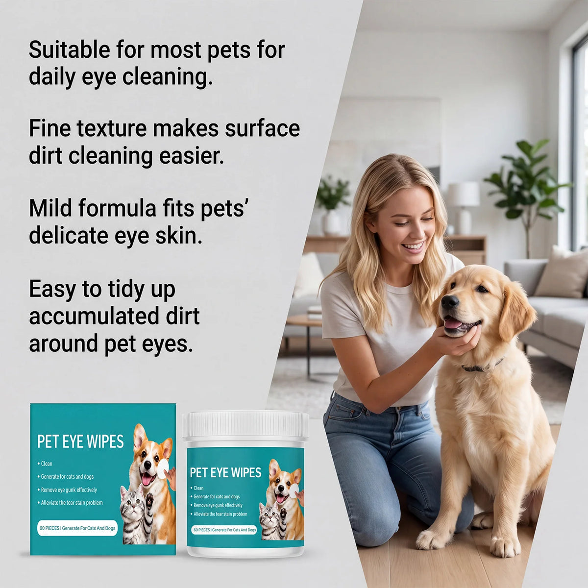 New Pet Eye Cleansing Wipes To Remove Tear Marks Cleaning Wet Tissues Dogs And Cats Removing Tear Marks Pet Cleaning Products