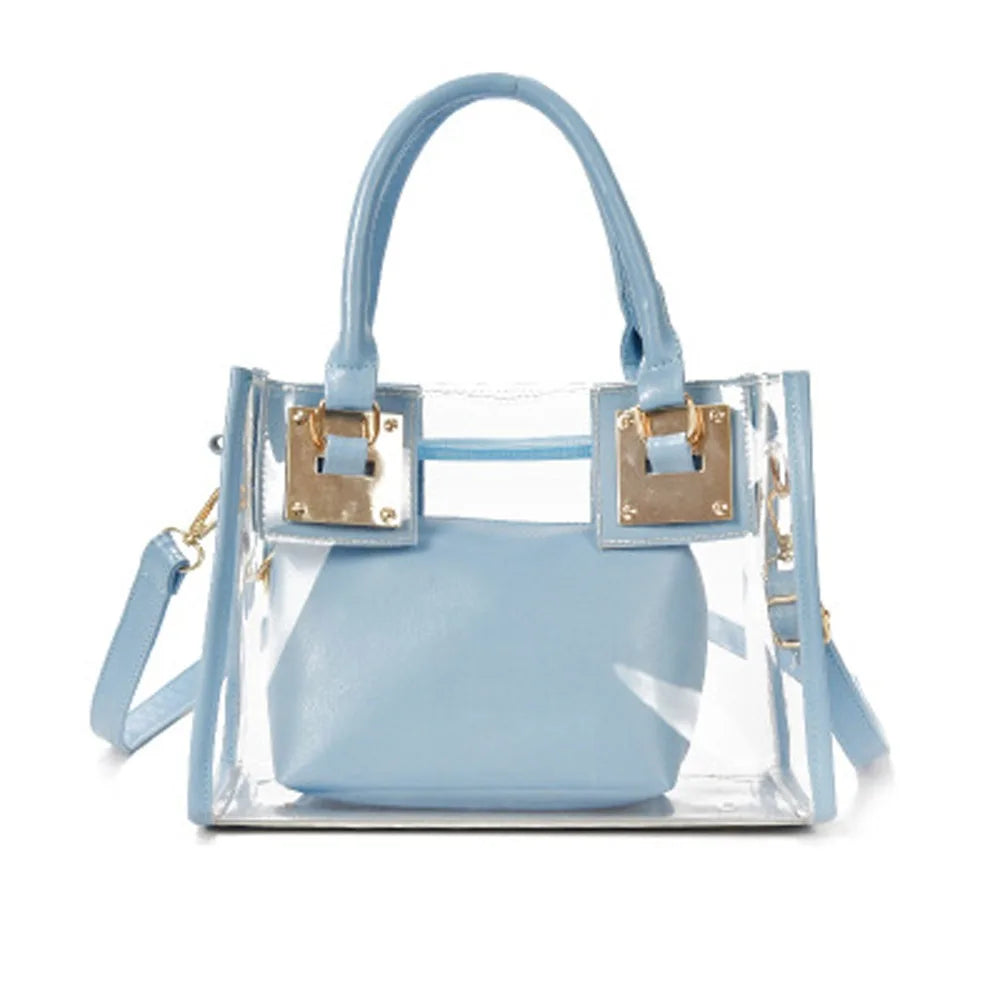Large Summer Clear Totes Bags Transparent Clutch Purse Women Handbags Crossbody Handle Bag Shoulder Messenger Bag Girls Gift