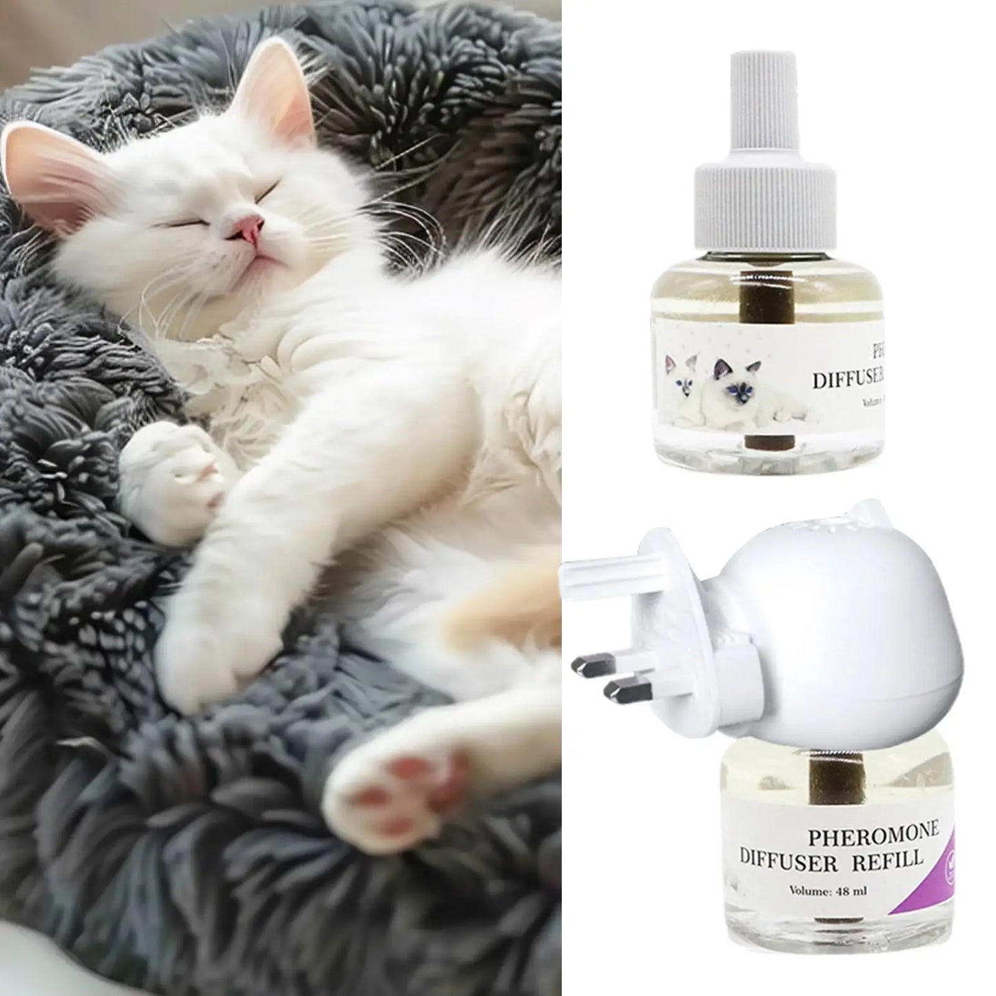 Pet Pheromone Diffuser To Calm Cats Calming Pheromone Diffuser For Calm Relaxing Home Indoor Cat Calming Aid Supplies US/EU/UK