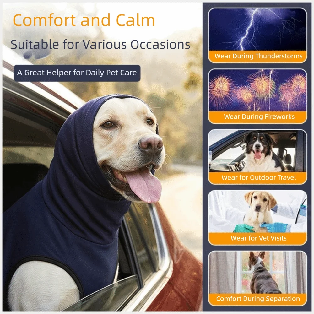 Noise-proof Dog Anxiety Vest Breathable Reflective strip Pet Soothing Clothes Comfortable Soft Pet Anti-Scare Pullover
