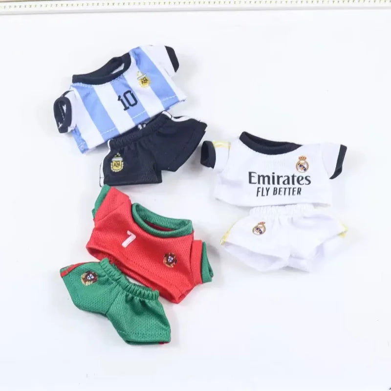 Collectable Doll Clothes Sitting Party  Team Uniform 2Pcs T-Shirt Shorts Dolls Clothing Accessories Game Toys