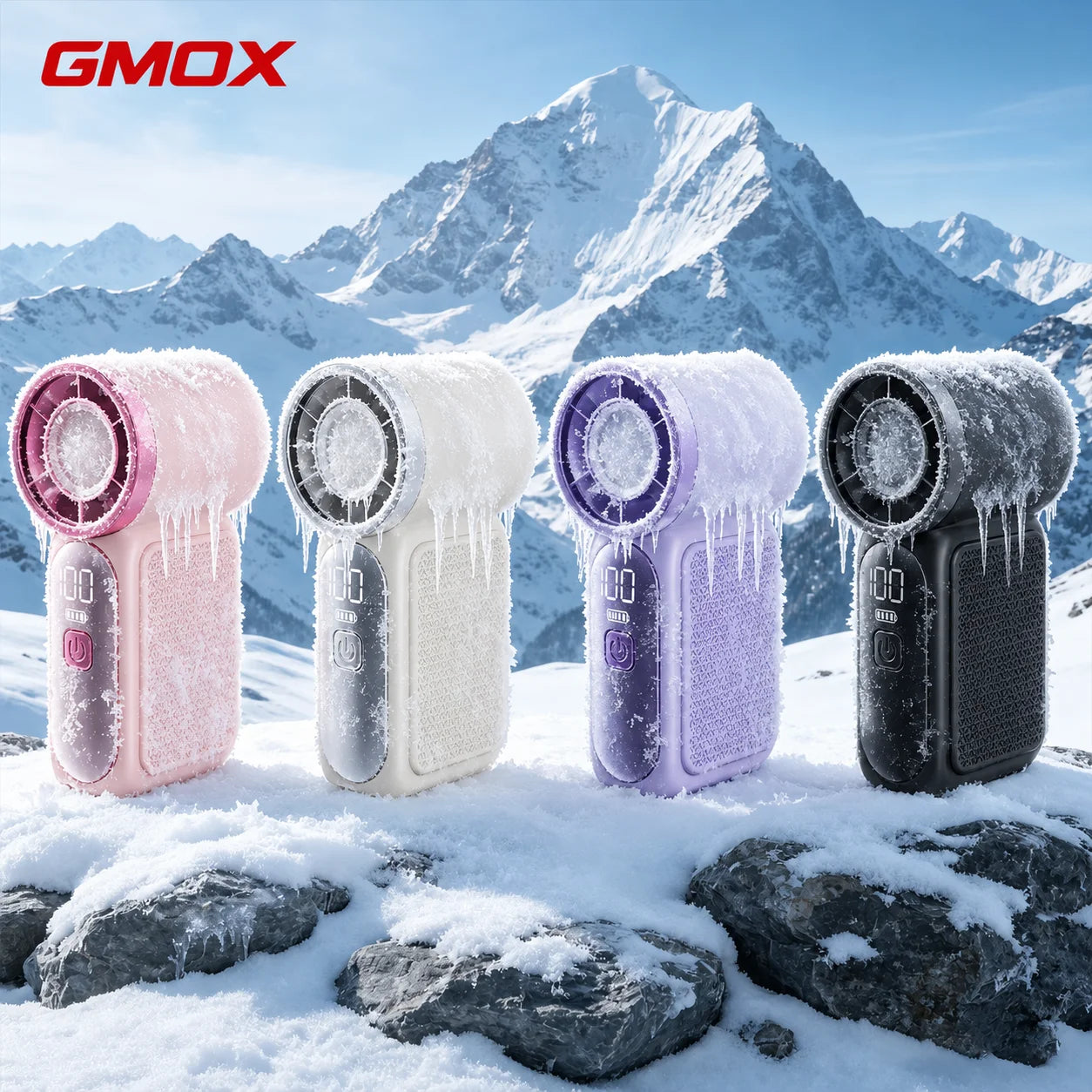 Mini Portable Hand Fan LED Display High Speed Rechargeable Turbo Fan Outdoor Camping Travel Makeup Desk Air Cooler