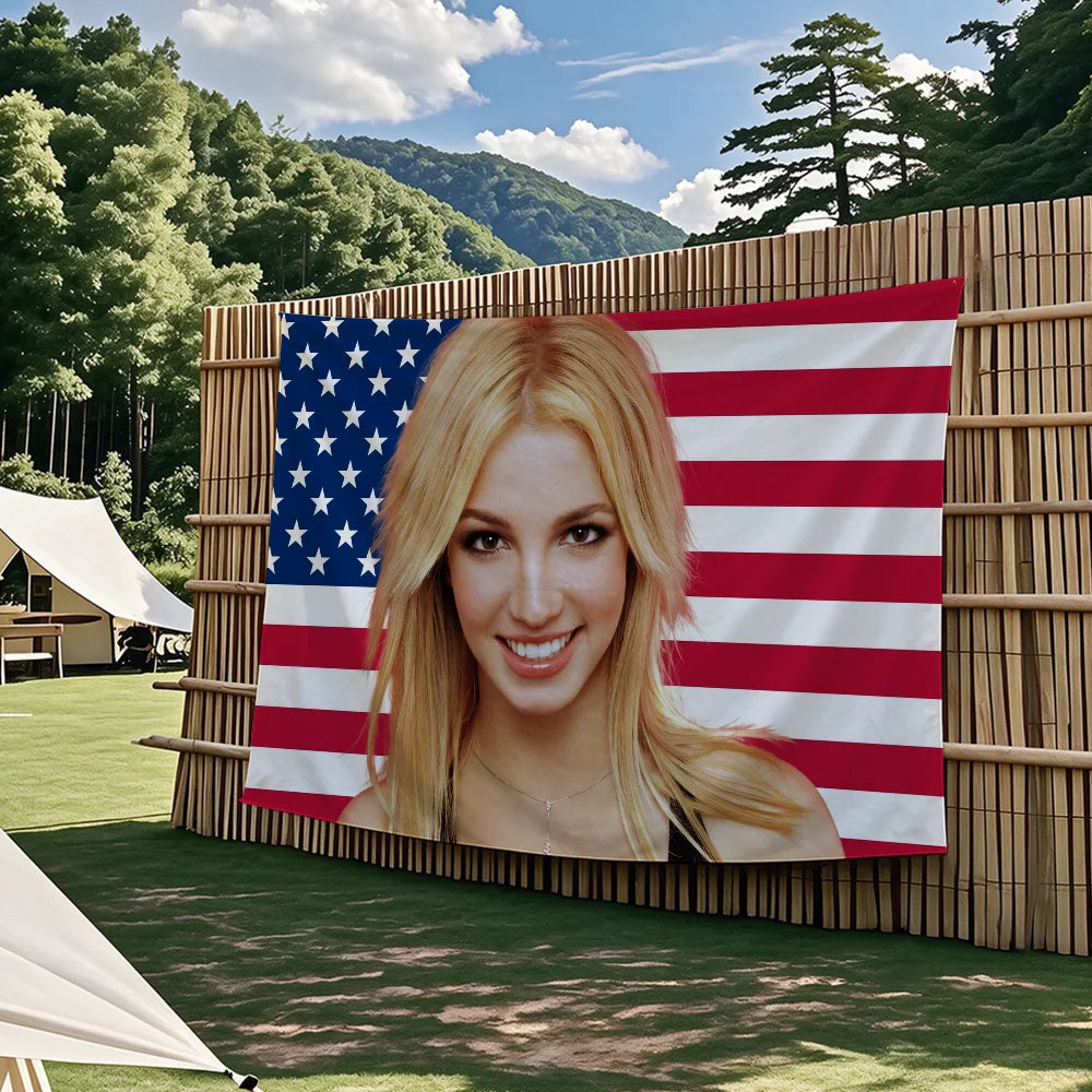 Retro Singer B-Britney Spears flag Tapestries Outdoor Parties Bedrooms Living Rooms Dorm Rooms Wall Decor Banners Gifts