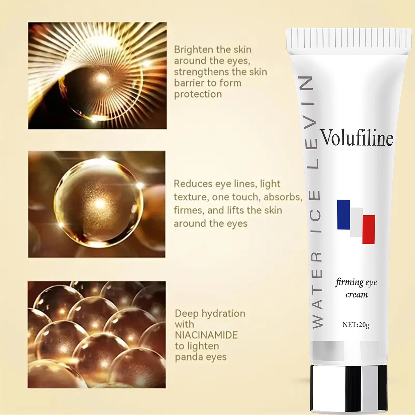 Volufiline Eye Cream with Hyaluronic Acid & Retinol - Moisturizing, Anti-Aging Formula for Elastic, Smooth Skin Around Eyes