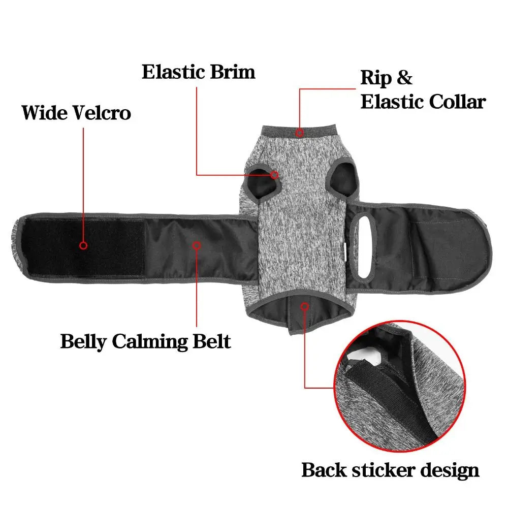 Adjustable Cat Calming Vest Soft Elastic Anti Anxiety Pet Coat Breathable Cat Recovery Clothes Cat Anxiety Jacket Prevent Fright