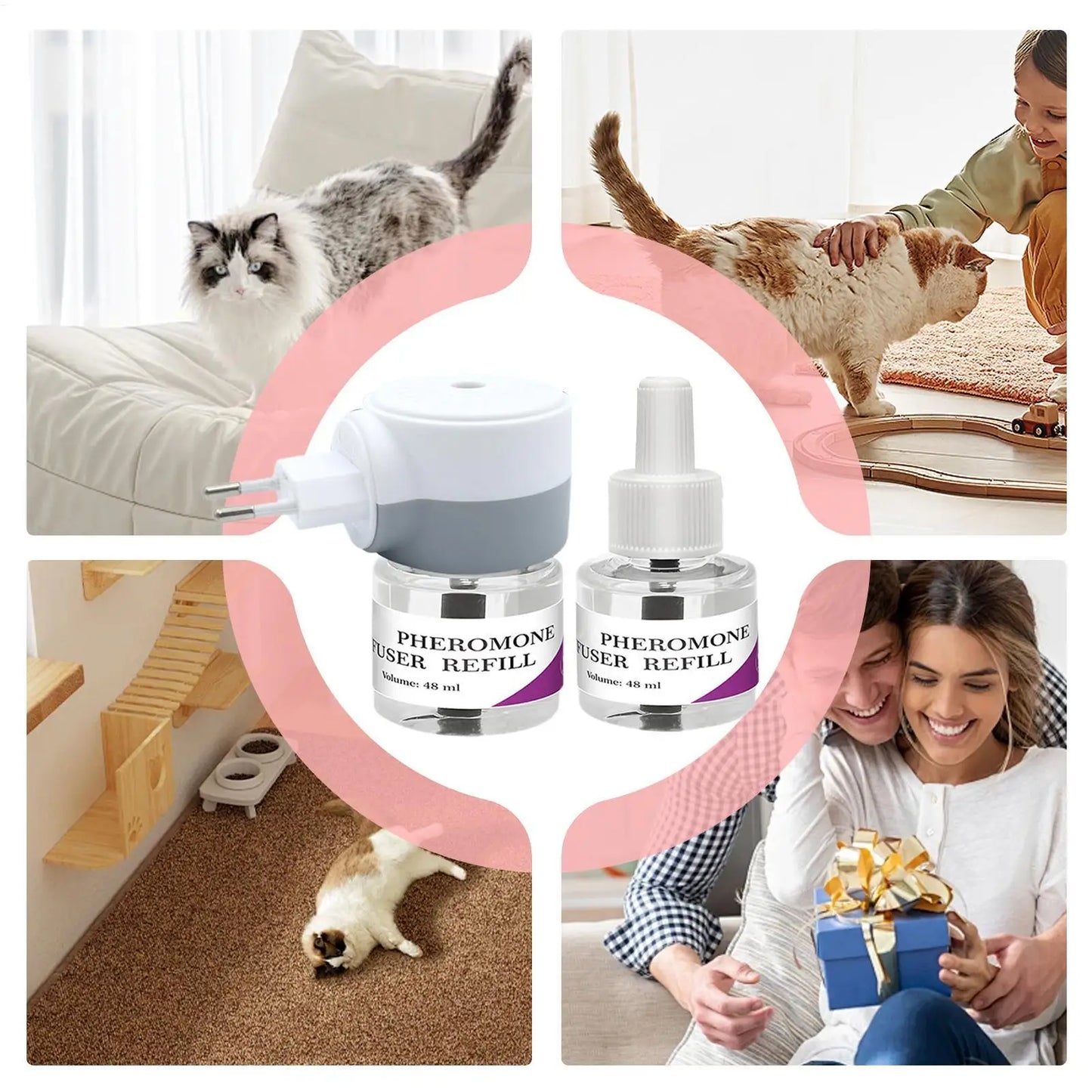 Pet Pheromone Diffuser To Calm Cats Calming Pheromone Diffuser For Calm Relaxing Home Indoor Cat Calming Aid Supplies US/EU/UK