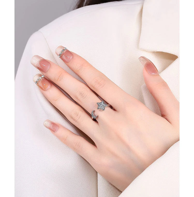 VENTFILLE 925 Sterling Silver Sunflower Diamond Zircon Rotatable Ring For Women Gift Relieve Stress Ring Jewelry Wholesale