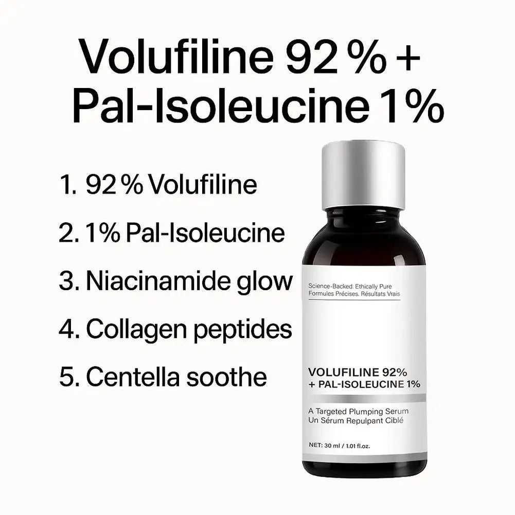 30ml Volufiline 92% + Pal-Isoleucine 1% Plumping Serum with Niacinamide Plumping Anhydrous Skin Radiance Boosting Facial Serum