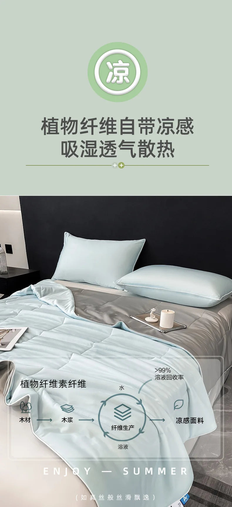 Premium Cooling Blanket Smooth Air Confition Comforter Lightweight Summer Quilt Double Side Arc-Chill Cold Tech Fabric Washable