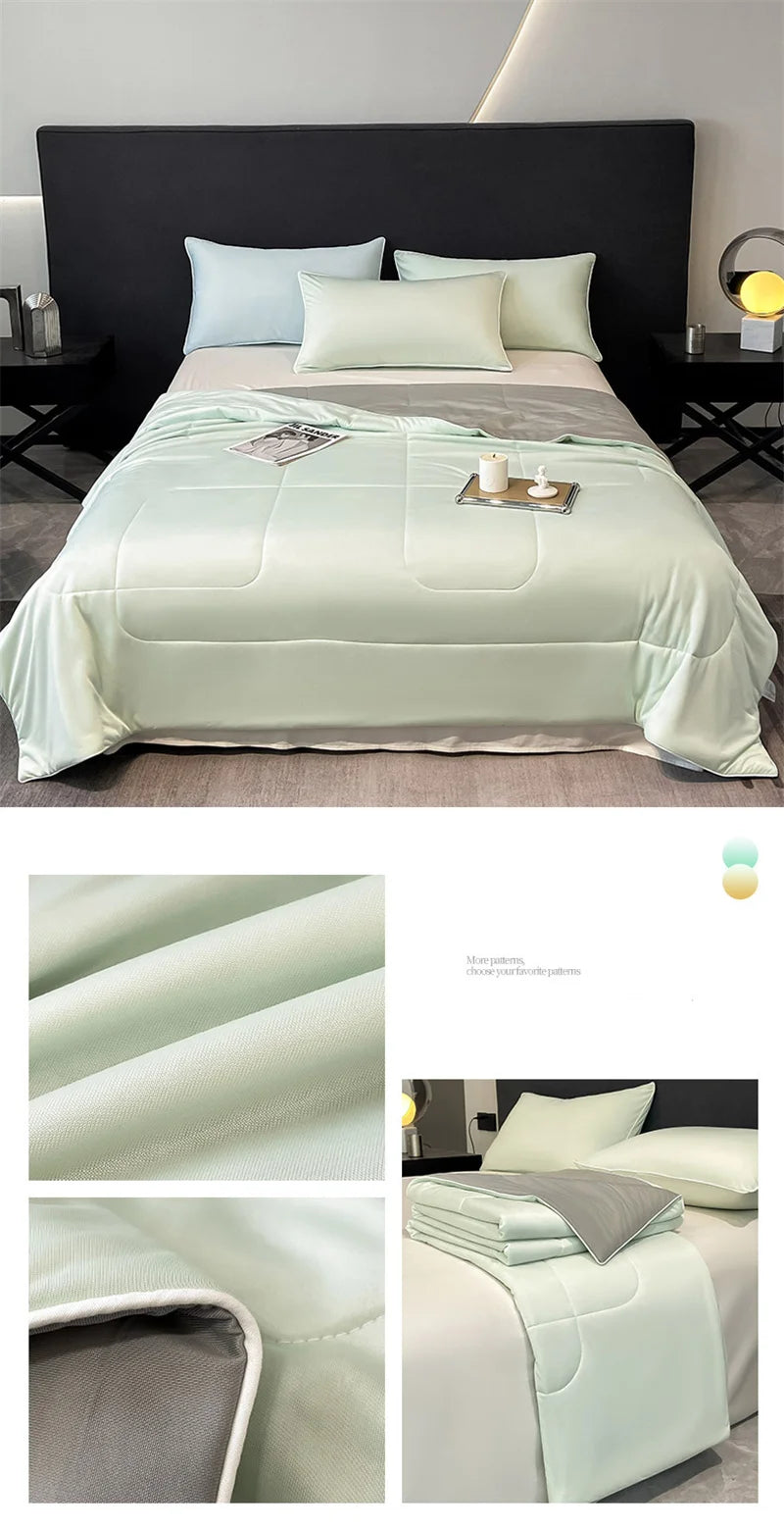 Premium Cooling Blanket Smooth Air Confition Comforter Lightweight Summer Quilt Double Side Arc-Chill Cold Tech Fabric Washable