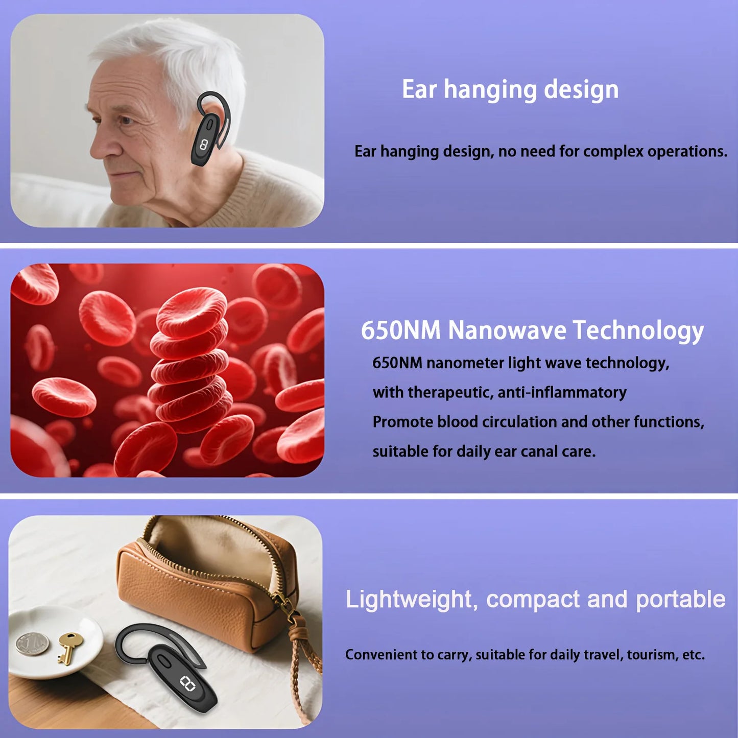 650nm Earplug Otitis Media Ear Laser Red Light Therapy Irradiation Ear Canal Laser Tinnitus Deafness Physiotherapy Meter