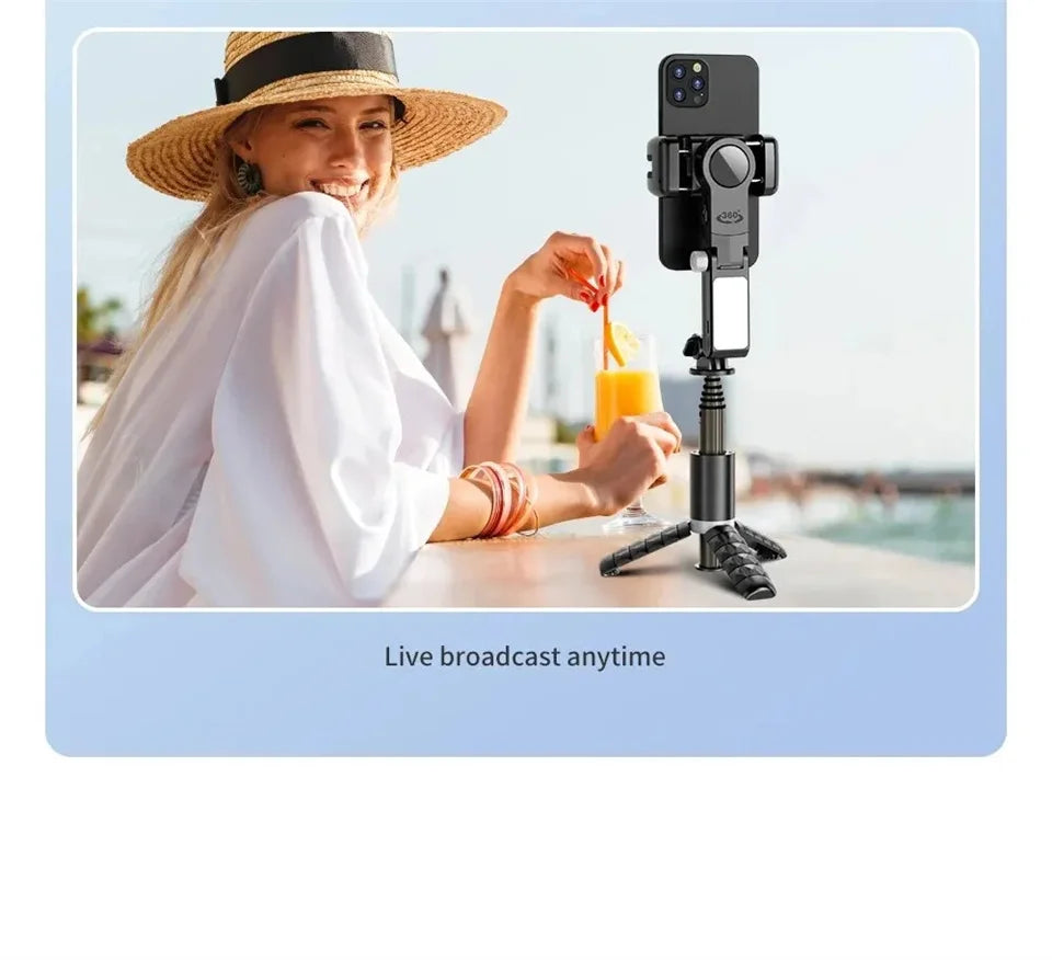 MEUYAG Selfie Stick Gimbal Stabilizer 360° rotation With Bluetooth Remote Intelligent AI Follow-Up Anti Shake Pan Tilt Tripod