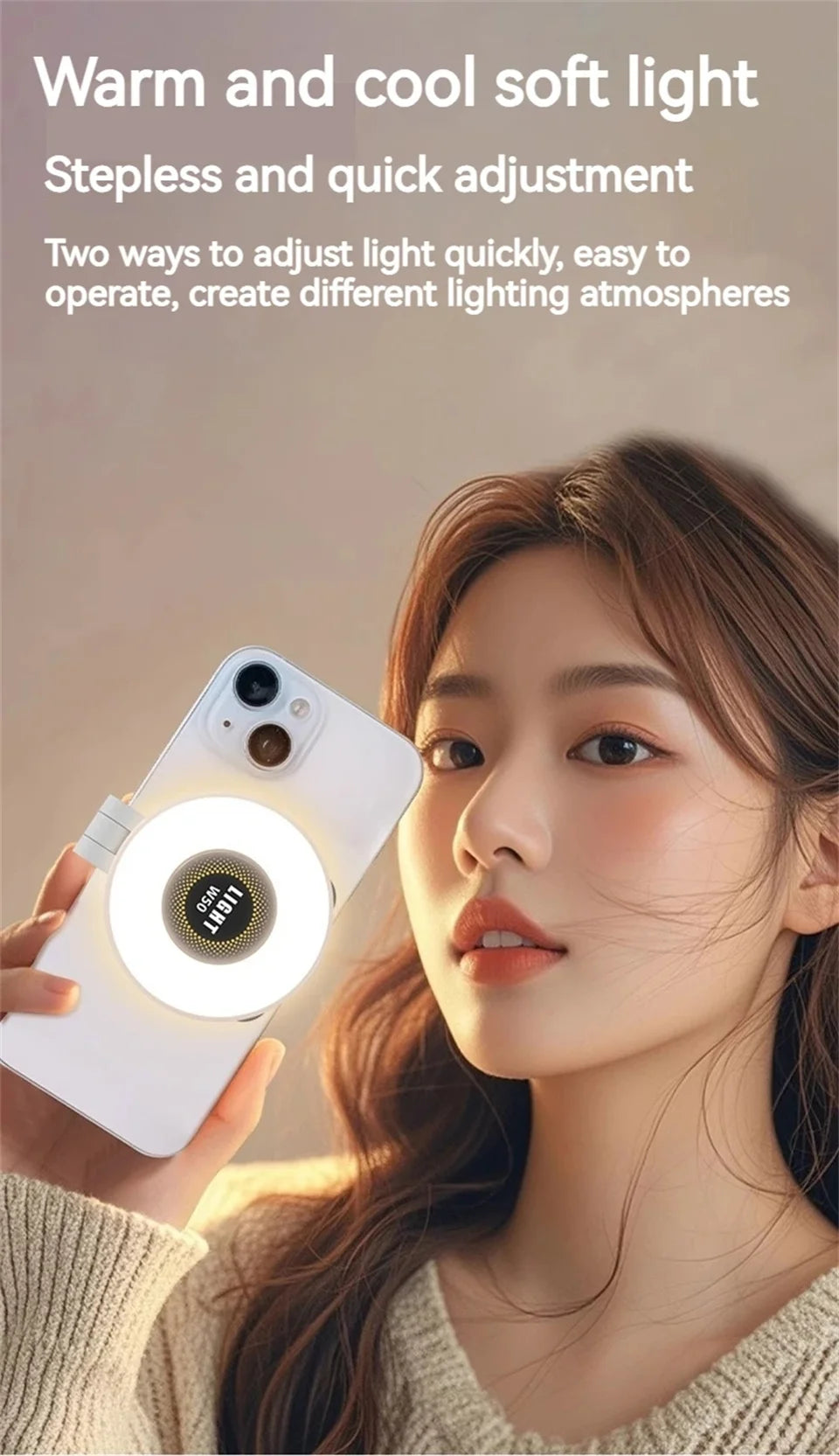 Magnetic Selfie Light LED Fill Light Compatible For Magsafe,ravel, Desktop, Selfies, Video, Makeup/Photography/TikTok/Zoom Calls
