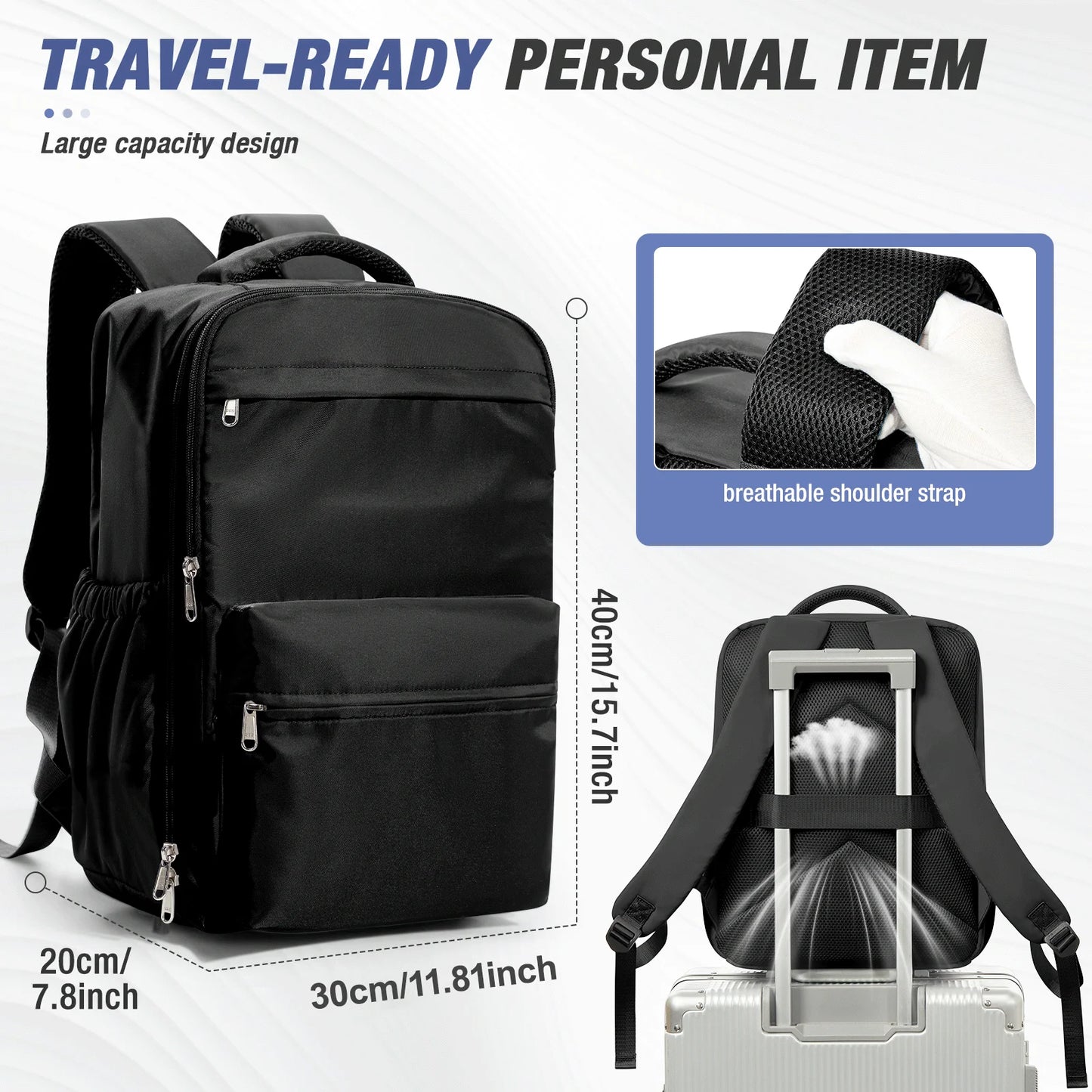 Vacuum Compression Backpack 15.6in Laptop Backpack Expand Hiking Vacuum Travel Backpack, Ryanair Backpack 40x30x20 Cabin Bag