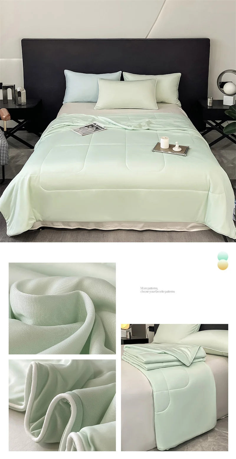 Premium Cooling Blanket Smooth Air Confition Comforter Lightweight Summer Quilt Double Side Arc-Chill Cold Tech Fabric Washable