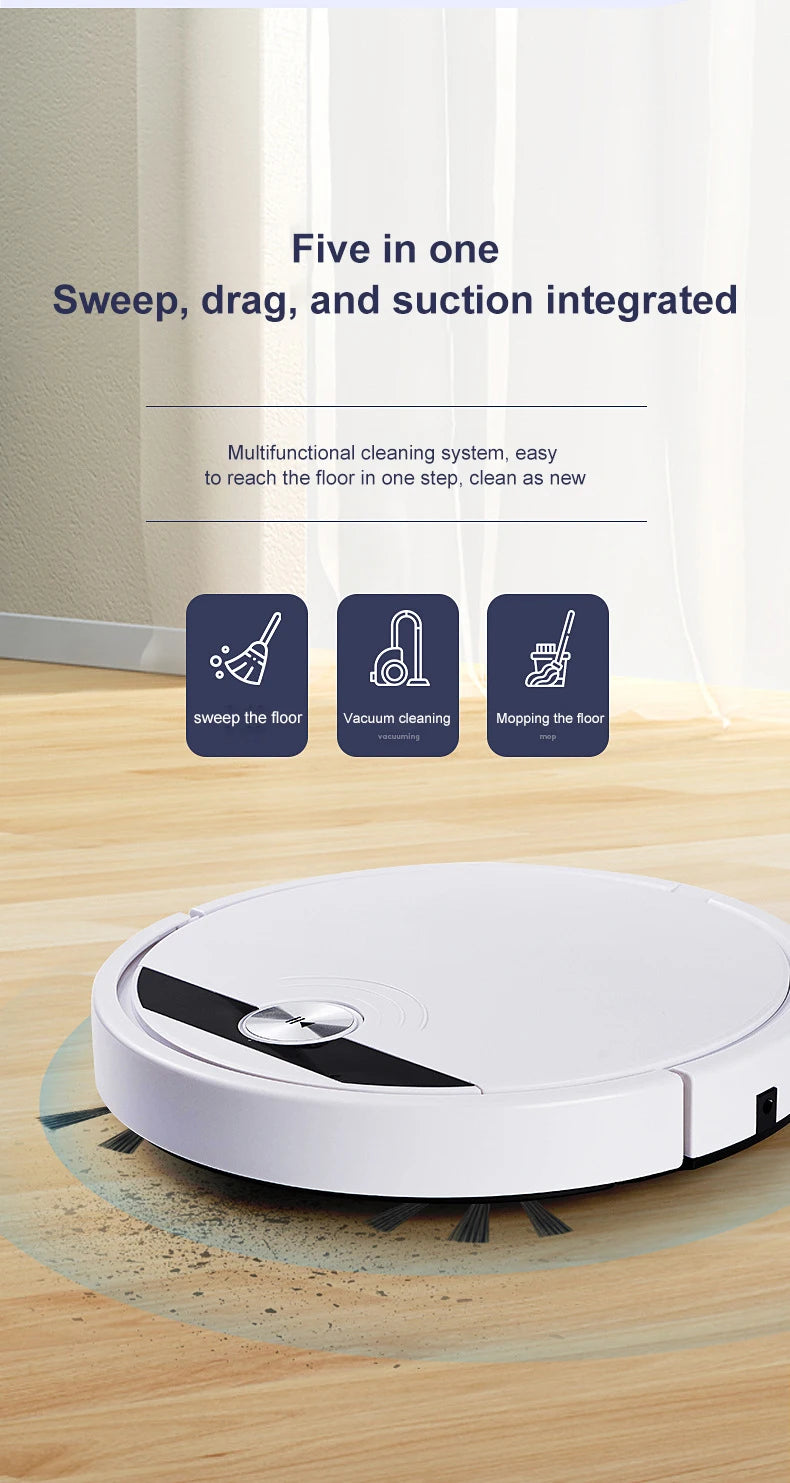 Household Sweeping Robot 2800PA 3-in-1 Smart Robot Vacuum Cleaner With Remote Control&APP Super Quiet Wet&dry Mopping Floor﻿