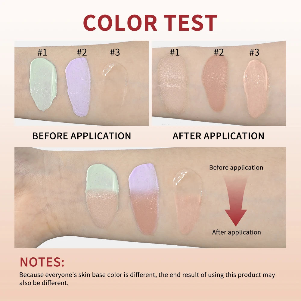 CC Red Correction Cream Liquid-Based Full Coverage Cream Waterproof Long-Lasting Correct Redness Foundation Korean Face Cosmetic