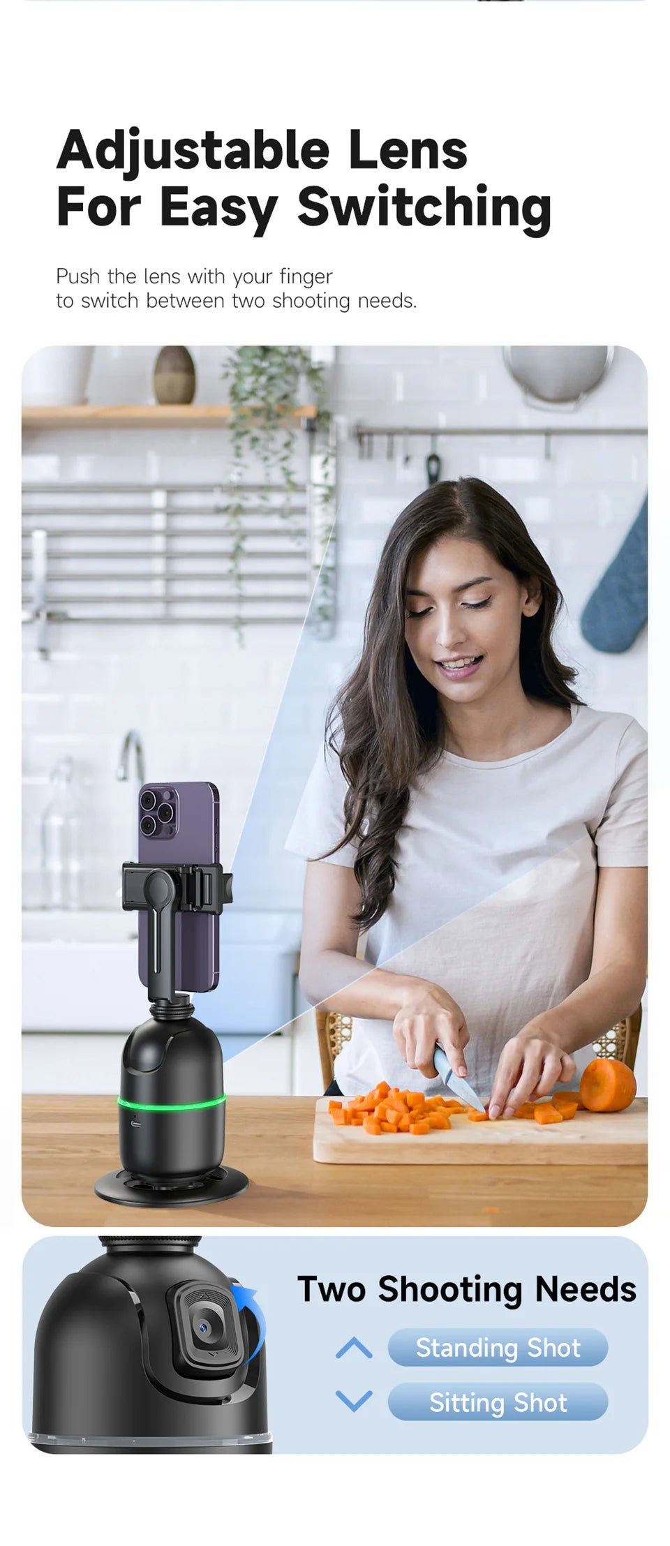 selfie stick Stabilizer 360°Auto Face Tracking AI Gimbal All-in-one Desktop Phone Holder Tripod For Smartphone Video Vlog Live