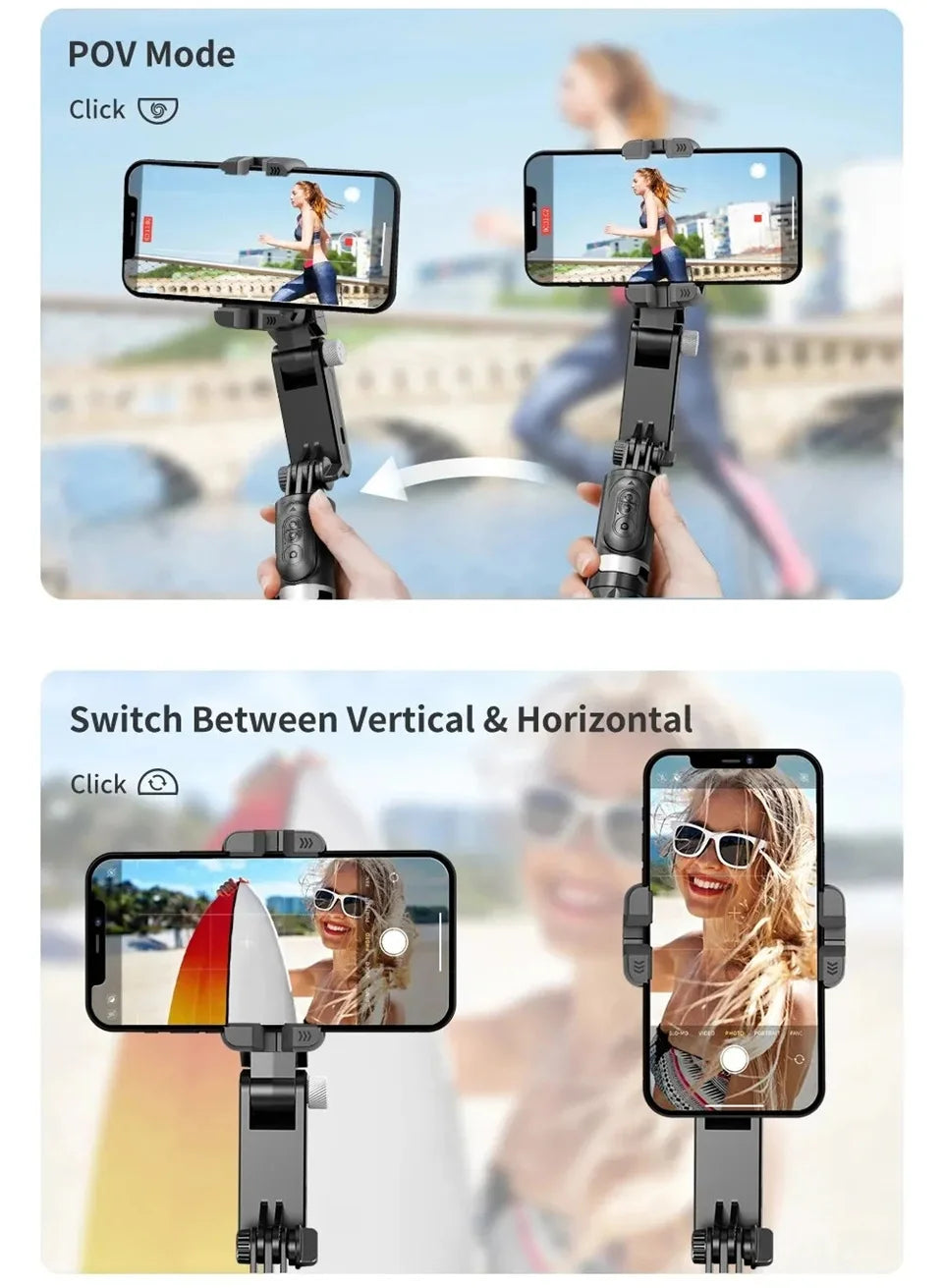 MEUYAG Selfie Stick Gimbal Stabilizer 360° rotation With Bluetooth Remote Intelligent AI Follow-Up Anti Shake Pan Tilt Tripod