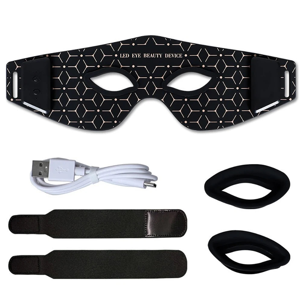 LED Eye Mask LED Red Infrared Light Therapy 630nm 850nm with 5 Modes Adjust Massage for Relieve Eye Bag Dark Circle Massages