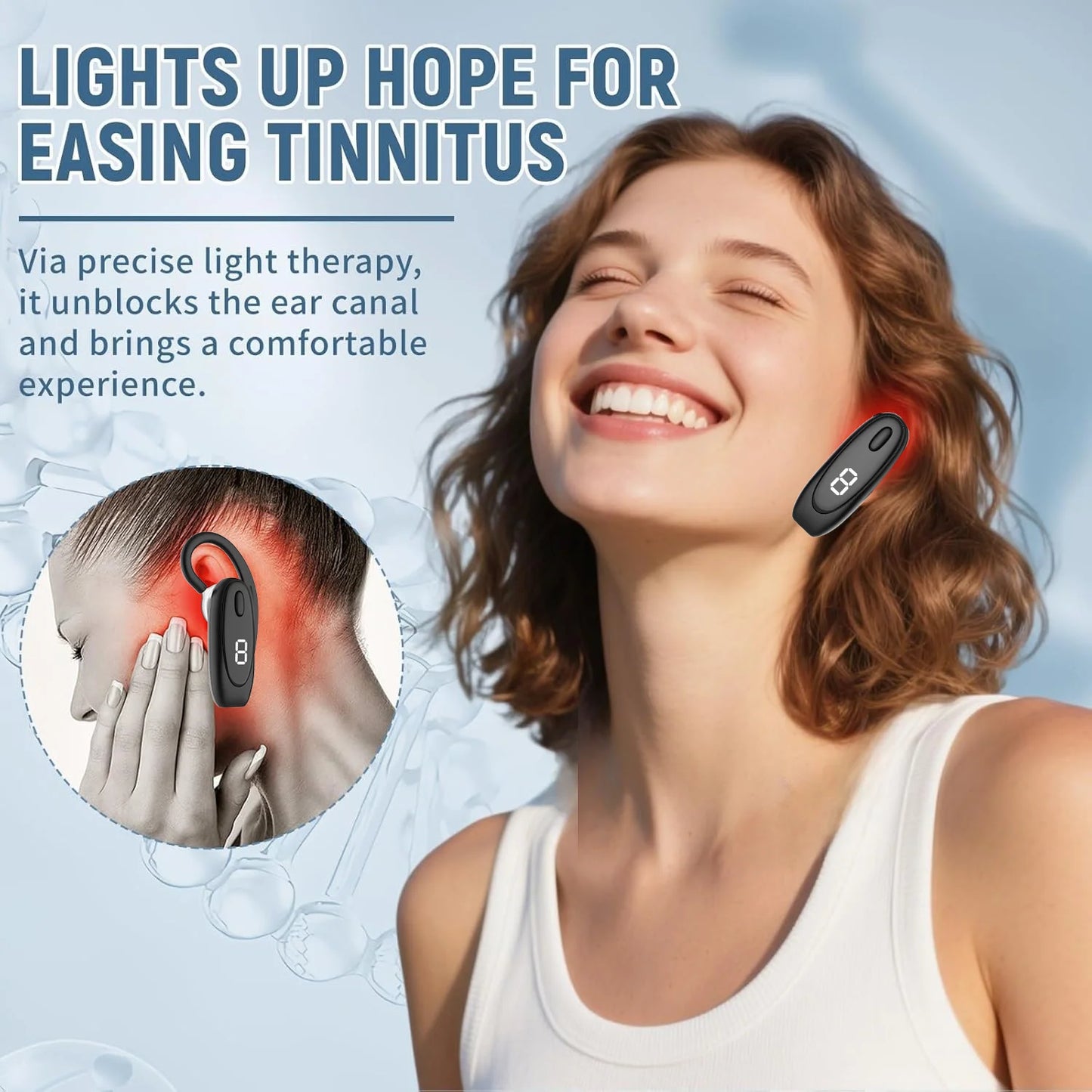 650nm Earplug Otitis Media Ear Laser Red Light Therapy Irradiation Ear Canal Laser Tinnitus Deafness Physiotherapy Meter