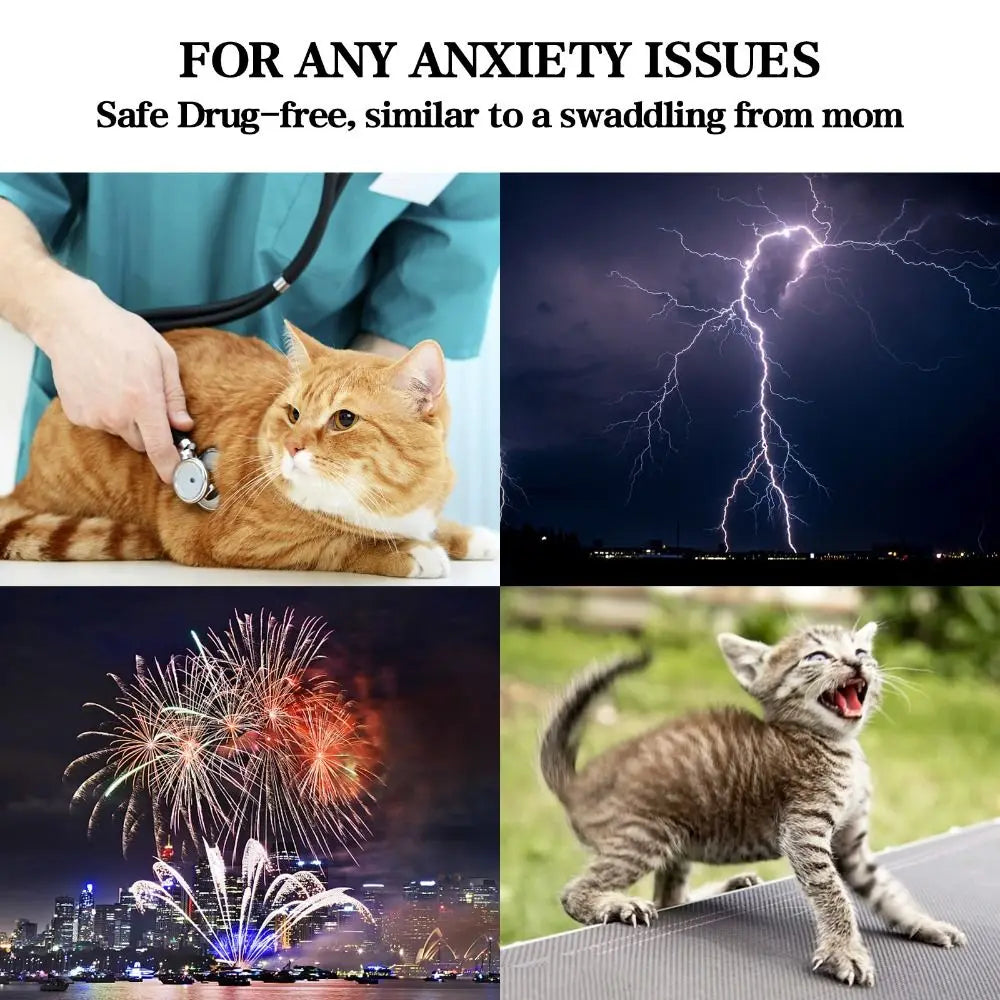 Adjustable Cat Calming Vest Soft Elastic Anti Anxiety Pet Coat Breathable Cat Recovery Clothes Cat Anxiety Jacket Prevent Fright