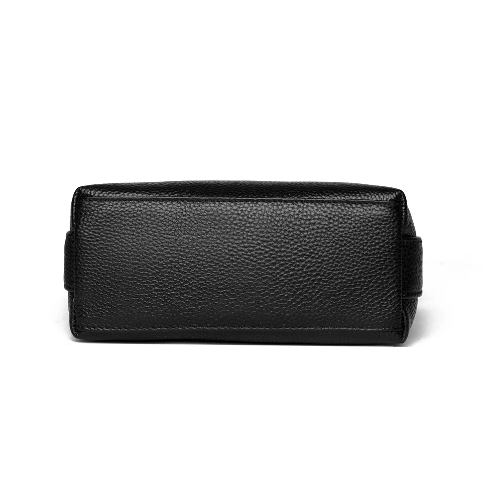 100% Genuine Leather Crossbody Bag Women Fashion Wide Strap Shoulder Bag Ladies Cowhide Messenger Bag Small Handbag and Purse