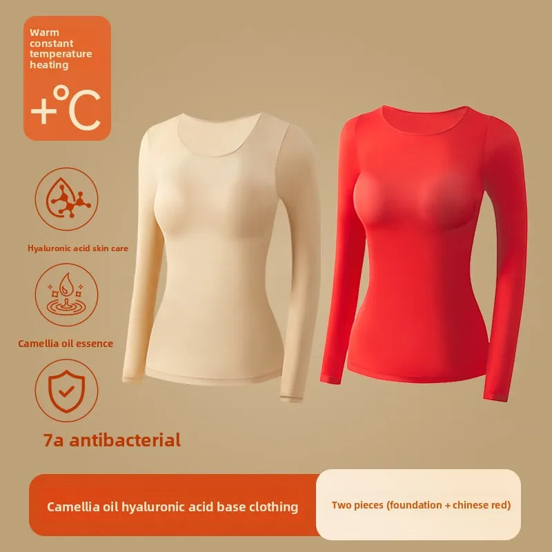 Ultra-Thin Heating Thermal Underwear Women Skin Care Skin Bottom Clothing Invisible Foundation Heattech Long Johns Set Winter