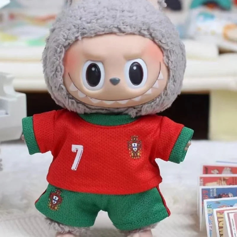 Collectable Doll Clothes Sitting Party  Team Uniform 2Pcs T-Shirt Shorts Dolls Clothing Accessories Game Toys
